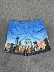 1:1 Top Qualtiy Eric Emanuel Blue City Skyline Print Mesh Shorts