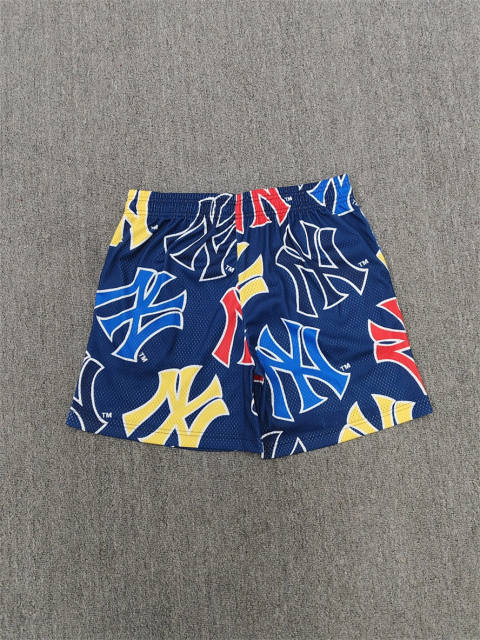 1:1 Top Qualtiy Eric Emanuel Navy Multicolor NY & EE Logo Mesh Shorts