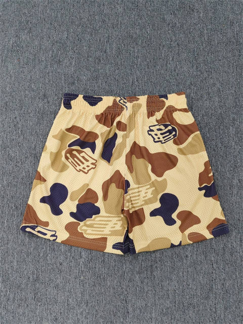 1:1 Top Qualtiy Eric Emanuel Camo EE Logo Mesh Shorts