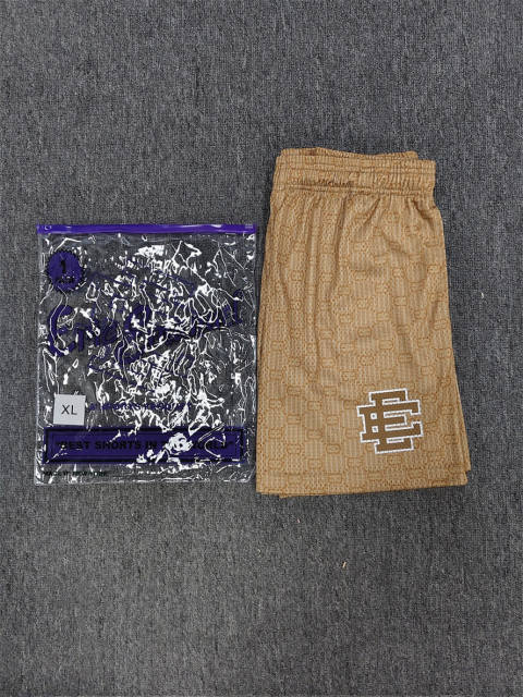 1:1 Top Qualtiy Eric Emanuel Khaki Monogram EE Logo Mesh Shorts
