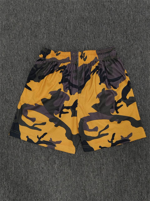 1:1 Top Qualtiy Eric Emanuel Mustard Yellow Logo Mesh Shorts