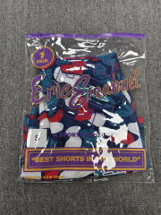 1:1 Top Qualtiy Eric Emanuel Navy Red White Blue Camo Blob EE Logo Mesh Shorts