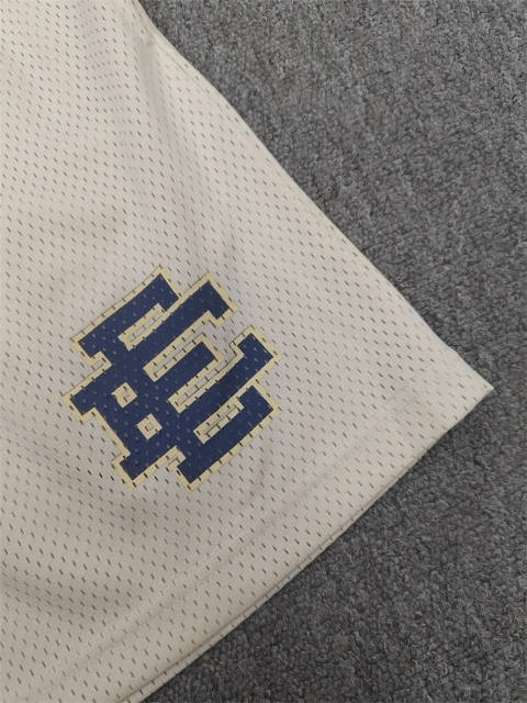 1:1 Top Qualtiy Eric Emanuel Cream EE Logo Mesh Shorts