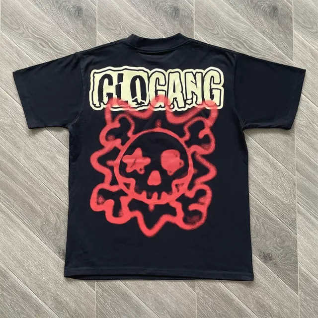 Glo Gang Skeleton Sun Character Graphic Black T-Shirt