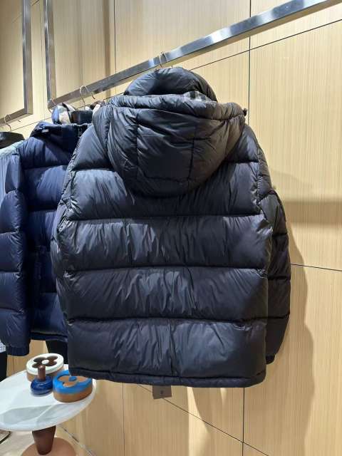 1:1 quality version Classic Plaid-Lined Hooded Quilted Casual Zip-Up Down Jacket 2 colors 29481390