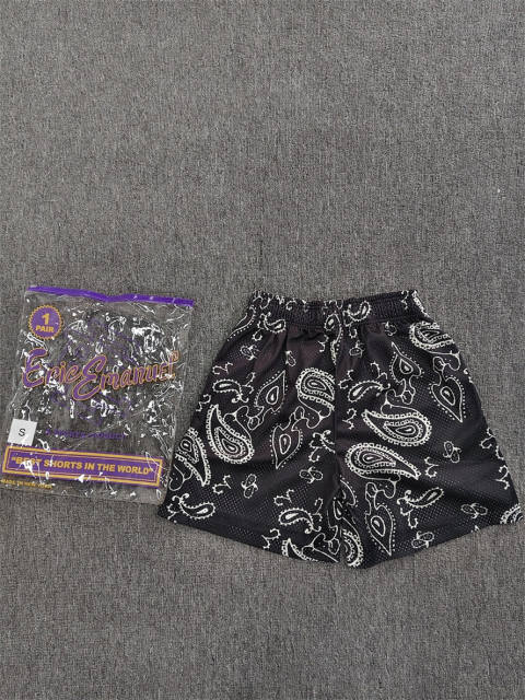 1:1 Top Qualtiy Eric Emanuel Black Bandana EE Logo Mesh Shorts