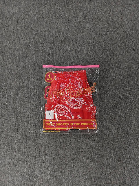 1:1 Top Qualtiy Red Bandana EE Logo Mesh Shorts