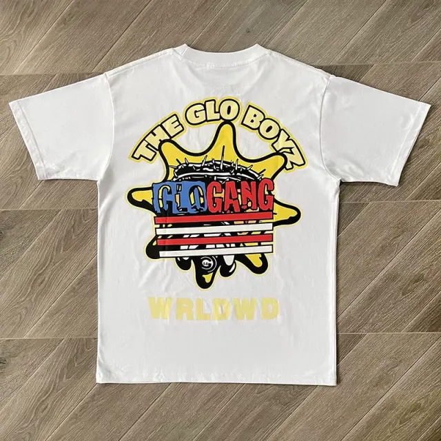 Glo Gang Boyz Worldwide Cartoon Drink Graphic Cotton T-Shirt