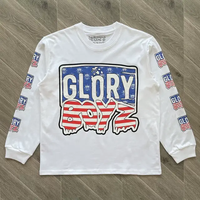 GloGang Glory Boyz Flag Style Black Long Sleeve T-Shirt