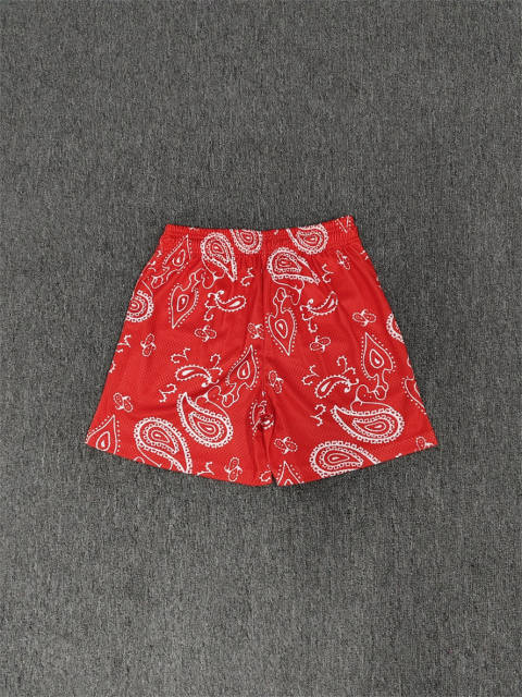 1:1 Top Qualtiy Red Bandana EE Logo Mesh Shorts