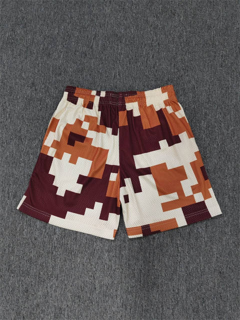 1:1 Top Qualtiy Eric Emanuel Brown Pixel Camo EE Logo Mesh Shorts