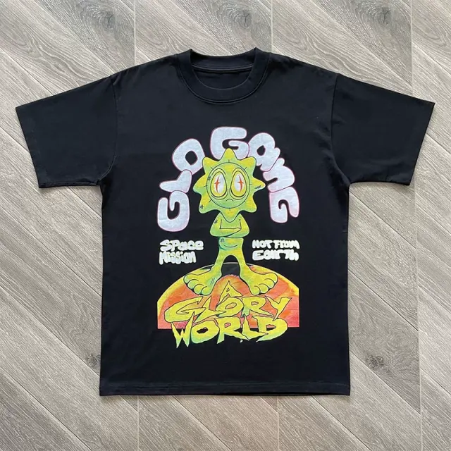 Glo Gang A Glory World Alien Sun Mascot White T-Shirt