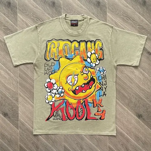 Glo Gang Kool Sun Mascot Sage Green T-Shirt