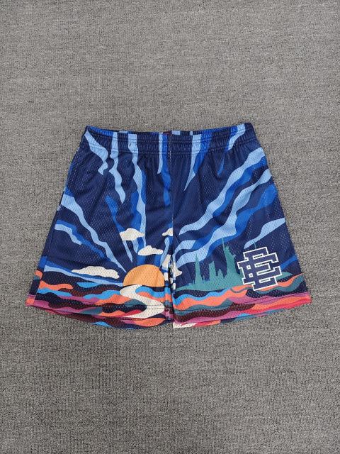 Eric Emanuel Black Blue Stripe Mesh Shorts