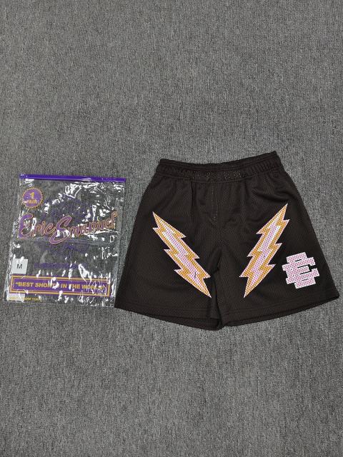 1:1 Top Qualtiy Eric Emanuel Black Feather Graphic Mesh Shorts