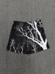 1:1 Top Qualtiy Eric Emanuel Black Lightning Tree Print Mesh Shorts