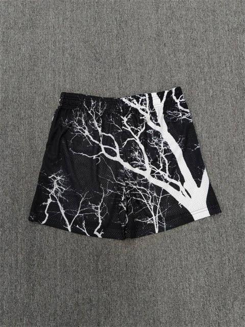 1:1 Top Qualtiy Eric Emanuel Black Lightning Tree Print Mesh Shorts