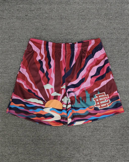 1:1 Top Qualtiy Eric Emanuel Sunset Cityscape EE Logo Mesh Shorts