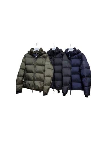 1:1 quality version Rubber Logo Patch Hooded Quilted Casual Zip-Up Down Jacket 3 colors 29481485