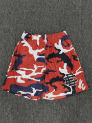 1:1 Top Qualtiy Eric Emanuel Red White Navy Camo EE Logo Mesh Shorts