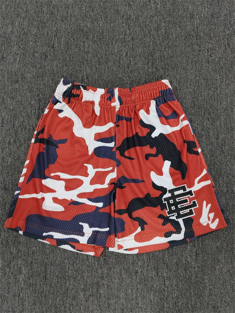 1:1 Top Qualtiy Eric Emanuel Red White Navy Camo EE Logo Mesh Shorts