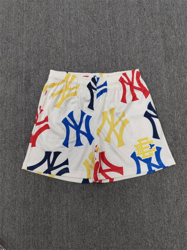 1:1 Top Qualtiy Eric Emanuel White Multicolor NY Print EE Logo Mesh Shorts