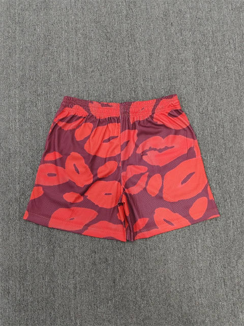 1:1 Top Qualtiy Eric Emanuel Red Lips Camo EE Logo Mesh Shorts