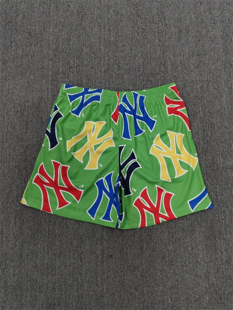 1:1 Top Qualtiy Eric Emanuel Green Multi Color NY Logo EE Logo Mesh Shorts