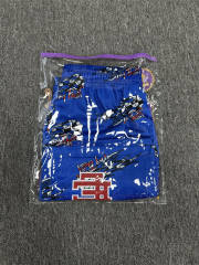 1:1 Top Qualtiy Eric Emanuel Blue Stay Fast Racing Flag EE Logo Mesh Shorts