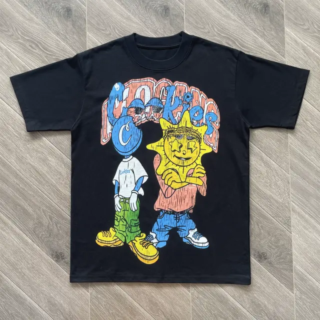 Glo Gang Cookies Two Cartoon Character Graphic White T-Shirt
