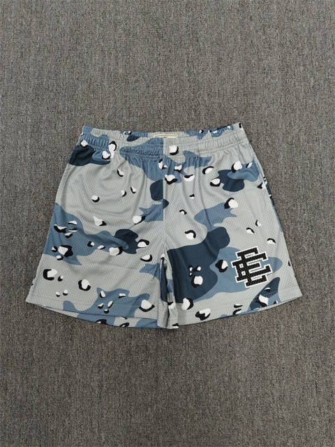 1:1 Top Qualtiy Eric Emanuel Blue Grey Chocolate Chip Camo EE Logo Mesh Shorts