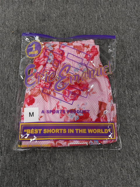 1:1 Top Qualtiy Eric Emanuel Pink Rose Floral EE Logo Mesh Shorts
