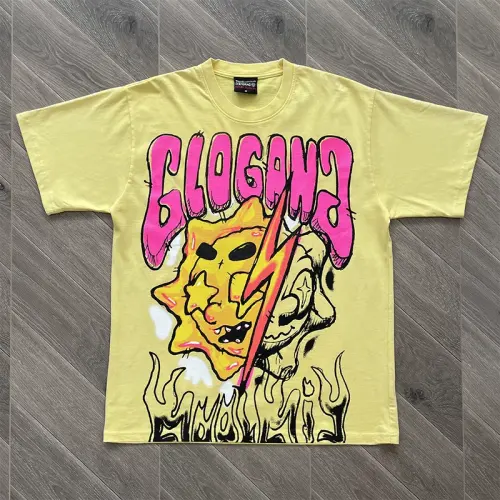 Glo Gang Lightning Sun Mascot Yellow T-Shirt