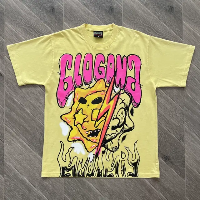 Glo Gang Lightning Sun Mascot Yellow T-Shirt