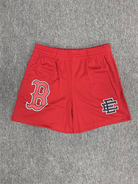 1:1 Top Qualtiy Eric Emanuel Red Letter B EE Logo Mesh Shorts