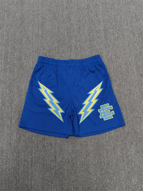 1:1 Top Qualtiy Eric Emanuel Blue Lightning Bolt EE Logo Mesh Shorts