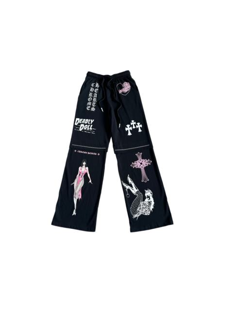 1:1 quality version Cross Cartoon Girl Slogan Print Drawstring Wide Leg Sweat Pants for girls 29456654