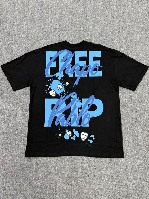 High Quality ASAALI Black Blue Graffiti Graphic T-Shirt