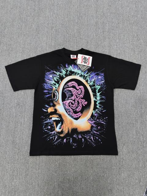 High Quality ASAALI Black Abstract Collage Graphic T-Shirt