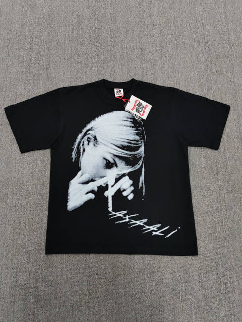 High Quality ASAALI Grainy Portrait Asaali Text Graphic T-Shirt