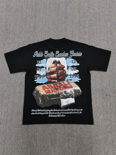 High Quality ASAALI Black Pablo Escobar In Loving Memory Asaali Graphic T-Shirt