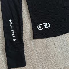 1:1 quality version Horseshoe‑Ring Cross‑Flower‑Slogan‑Prin Waffle Knit Long Sleeve Tee for girls 2 colors 29426217