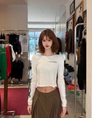 1:1 quality version Matty Boy Collab Sinister Flame Graffiti Print Waffle Knit Cropped Long Sleeve Tee for girls 29426221