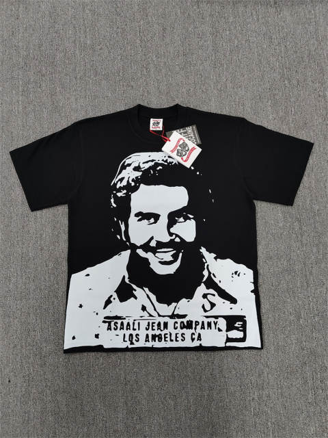 High Quality ASAALI Black Monochrome Portrait Asaali Jean Co T-Shirt