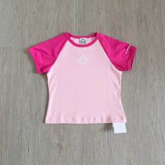1:1 quality version Chest Cross Raglan Sleeve Sweet Hot Girl Group Style Print Tee 29306359