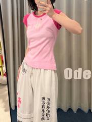 1:1 quality version Chest Cross Raglan Sleeve Sweet Hot Girl Group Style Print Tee 29306359