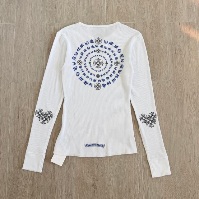 1:1 quality version Blue Horseshoe Ring Script Letter Surrounded Waffle Knit Long Sleeve Tee for girls 2 colors 29426191
