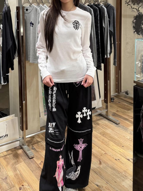 1:1 quality version Cross Cartoon Girl Slogan Print Drawstring Wide Leg Sweat Pants for girls 29456654