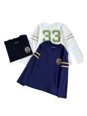 1:1 quality version Number Horseshoe Print Color Block Thin Breathable 3/4 Sleeve Long Sleeve T-Shirt  3 colors for girls 29380260