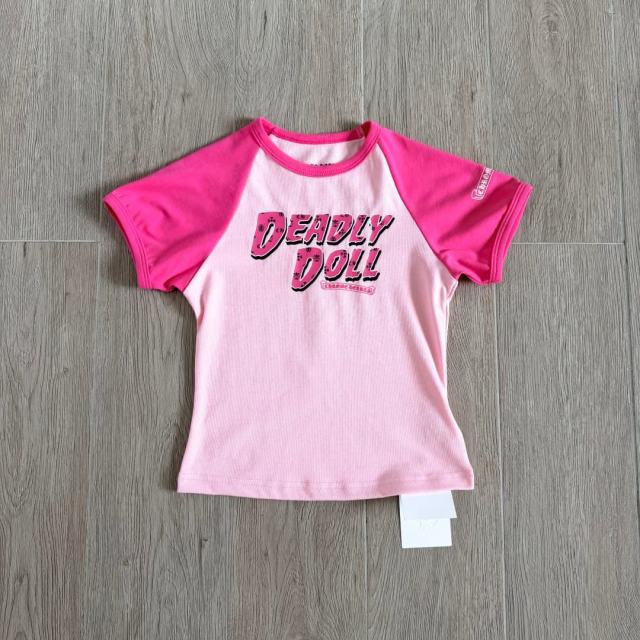 1:1 quality version Deadly Doll Raglan Sleeve Girl Group Style Print Tee 5 colors 29306360